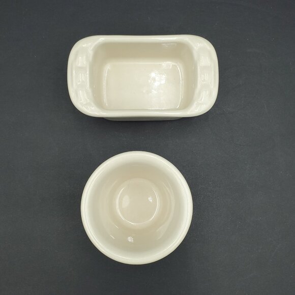 Longaberger Ivory Sugar Packet Holder Caddy Heritage Green Votive Candle Holder - Picture 3 of 6